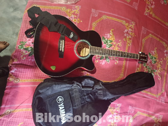 AXE Acoustic Guitar (Red Black Sunburst Color) Urgent Sell